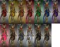 Female outfit dye chart