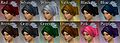 Female headpiece dye chart